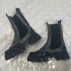 Ganni platform cleated chelsea boots